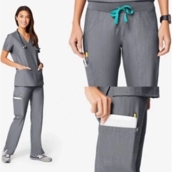 Figs Kade Cargo Scrub Work Pants in Graphite Size XS Petite Medical Work Uniform - Picture 1 of 16